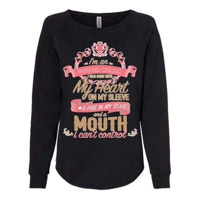 I'm An October Woman Heart Fire Soul Womens California Wash Sweatshirt