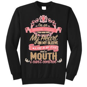 I'm An October Woman Heart Fire Soul Tall Sweatshirt