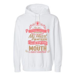 I'm An October Woman Heart Fire Soul Garment-Dyed Fleece Hoodie