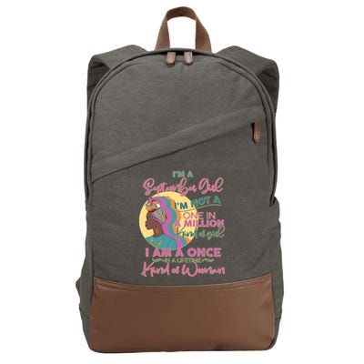 I'm An September Girl A Once In A Lifetime Woman Cotton Canvas Backpack