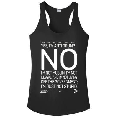 I'm Anti Trump Not Stupid Ladies PosiCharge Competitor Racerback Tank