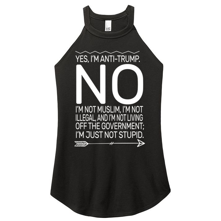 I'm Anti Trump Not Stupid Women's Perfect Tri Rocker Tank