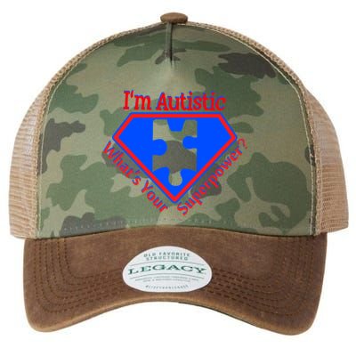 I'm Autistic What's Your Super Power Legacy Tie Dye Trucker Hat