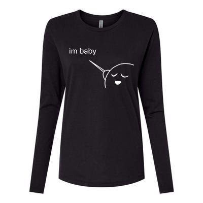 Im Baby Meme Womens Cotton Relaxed Long Sleeve T-Shirt