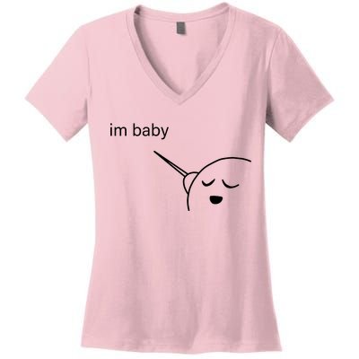 Im Baby Meme Women's V-Neck T-Shirt