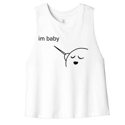 Im Baby Meme Women's Racerback Cropped Tank