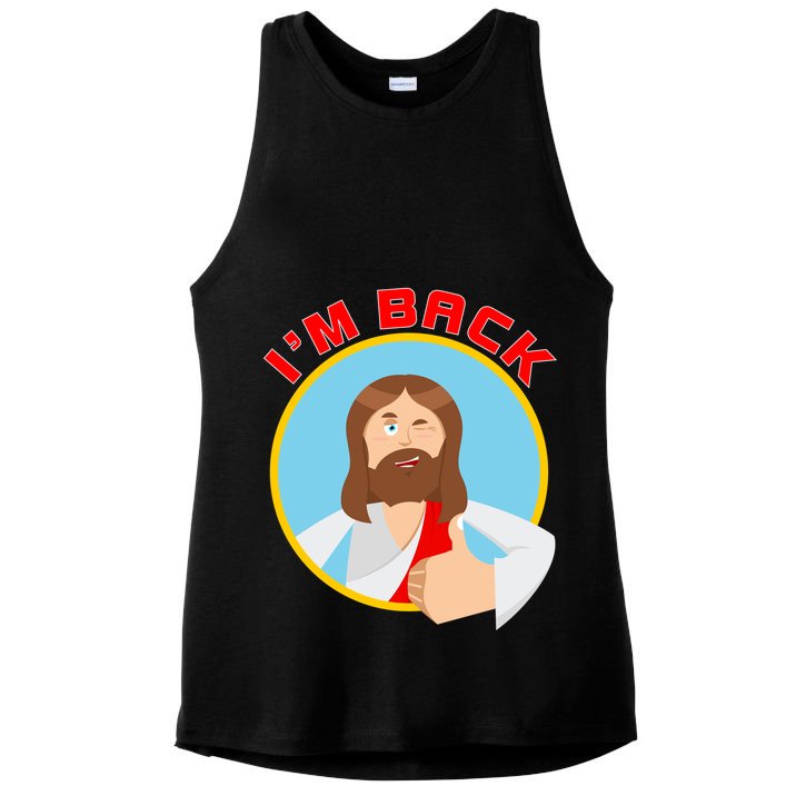 I'm Back Funny Easter Jesus He is Risen Ladies PosiCharge Tri-Blend Wicking Tank
