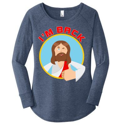 I'm Back Funny Easter Jesus He is Risen Women's Perfect Tri Tunic Long Sleeve Shirt