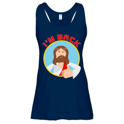 I'm Back Funny Easter Jesus He is Risen Ladies Essential Flowy Tank