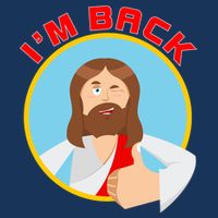 I'm Back Funny Easter Jesus He is Risen Flat Bill Trucker Hat