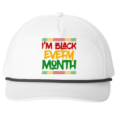 I'm Black Every Month Celebrating African American History Snapback Five-Panel Rope Hat