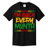 I'm Black Every Month Celebrating African American History Kids T-Shirt