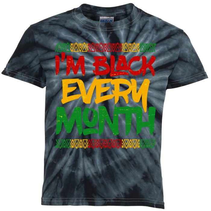 I'm Black Every Month Celebrating African American History Kids Tie-Dye T-Shirt