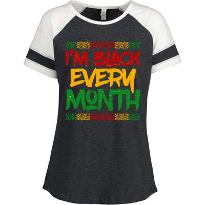 I'm Black Every Month Celebrating African American History Enza Ladies Jersey Colorblock Tee