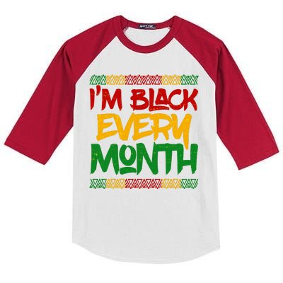 I'm Black Every Month Celebrating African American History Kids Colorblock Raglan Jersey