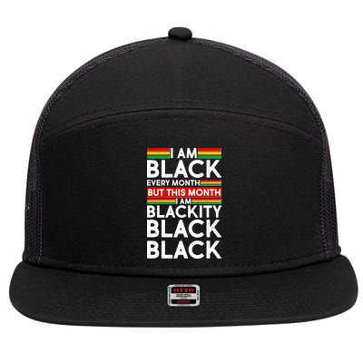 I'm Black Every Month Proud Black American 7 Panel Mesh Trucker Snapback Hat