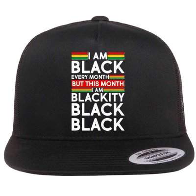 I'm Black Every Month Proud Black American Flat Bill Trucker Hat