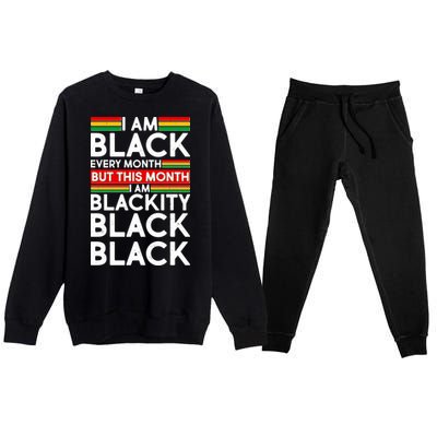 I'm Black Every Month Proud Black American Premium Crewneck Sweatsuit Set