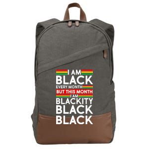 I'm Black Every Month Proud Black American Cotton Canvas Backpack