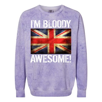 I'm Bloody Awesome British Union Jack Flag Colorblast Crewneck Sweatshirt