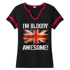 I'm Bloody Awesome British Union Jack Flag Ladies Halftime Notch Neck Tee