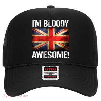 I'm Bloody Awesome British Union Jack Flag High Crown Mesh Back Trucker Hat