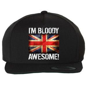 I'm Bloody Awesome British Union Jack Flag Wool Snapback Cap