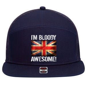 I'm Bloody Awesome British Union Jack Flag 7 Panel Mesh Trucker Snapback Hat