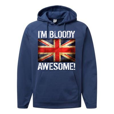 I'm Bloody Awesome British Union Jack Flag Performance Fleece Hoodie