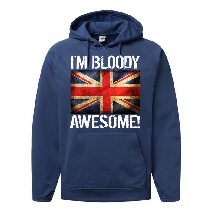 I'm Bloody Awesome British Union Jack Flag Performance Fleece Hoodie