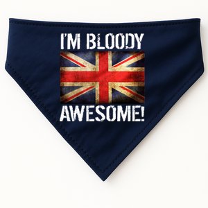 I'm Bloody Awesome British Union Jack Flag USA-Made Doggie Bandana