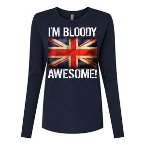 I'm Bloody Awesome British Union Jack Flag Womens Cotton Relaxed Long Sleeve T-Shirt