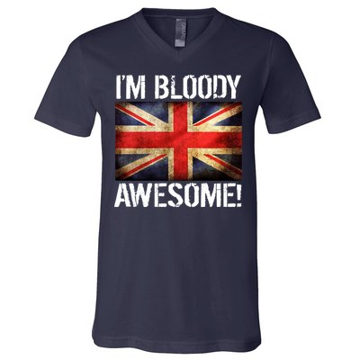 I'm Bloody Awesome British Union Jack Flag V-Neck T-Shirt