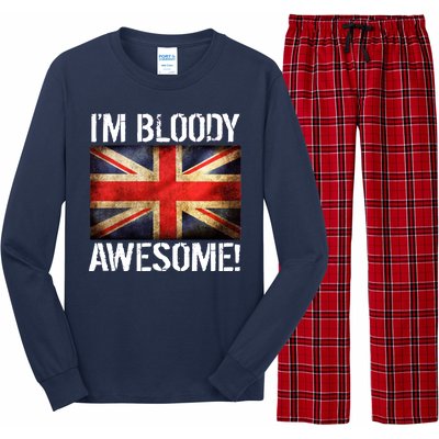 I'm Bloody Awesome British Union Jack Flag Long Sleeve Pajama Set