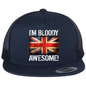 I'm Bloody Awesome British Union Jack Flag Flat Bill Trucker Hat