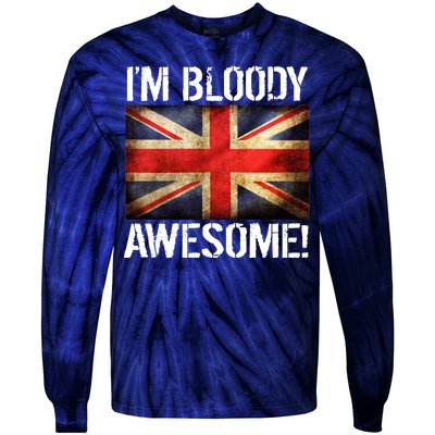 I'm Bloody Awesome British Union Jack Flag Tie-Dye Long Sleeve Shirt