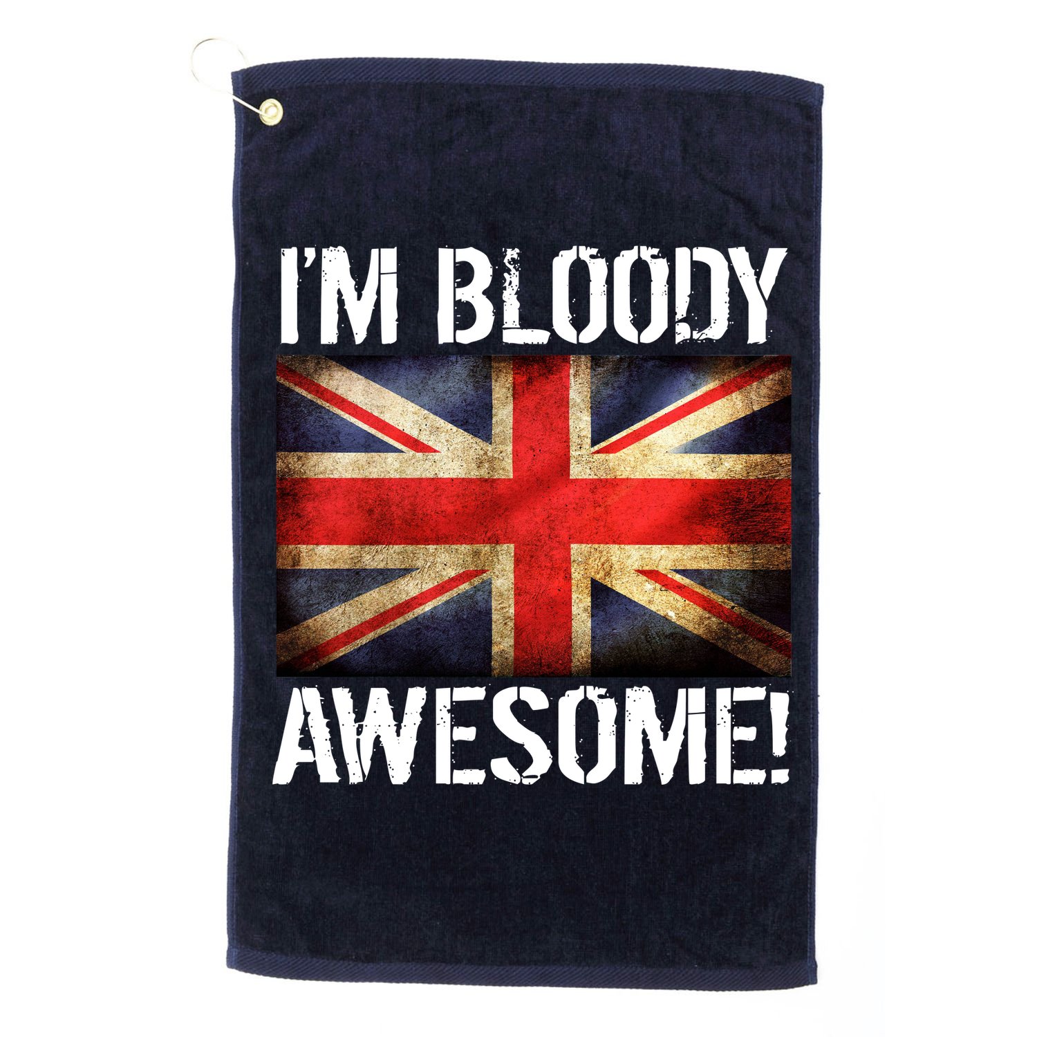 I'm Bloody Awesome British Union Jack Flag Golf Towel