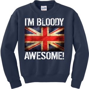 I'm Bloody Awesome British Union Jack Flag Kids Sweatshirt