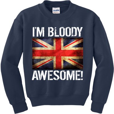 I'm Bloody Awesome British Union Jack Flag Kids Sweatshirt