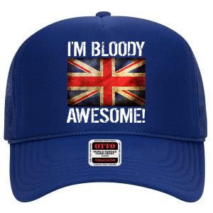 I'm Bloody Awesome British Union Jack Flag High Crown Mesh Back Trucker Hat