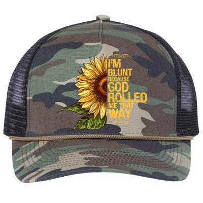 I'm Blunt Because God Rolled Me That Way Retro Rope Trucker Hat Cap