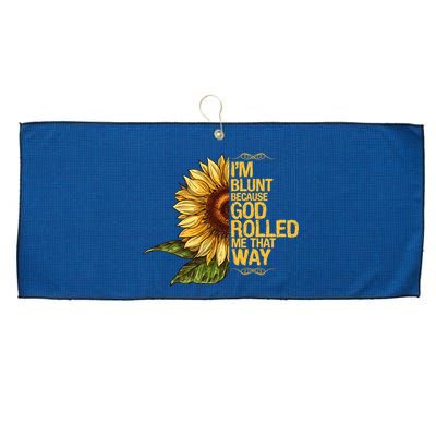 I'm Blunt Because God Rolled Me That Way Large Microfiber Waffle Golf Towel