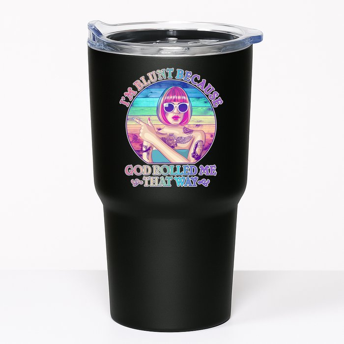 I'm Blunt Because God Rolled Me That Way Retro Tattoo Tumbler