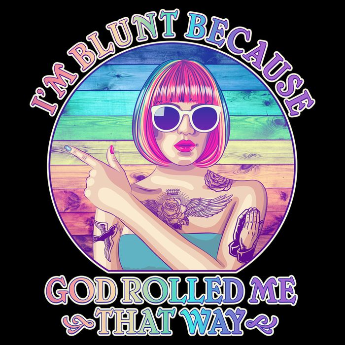 I'm Blunt Because God Rolled Me That Way Retro Tattoo Wool Snapback Cap