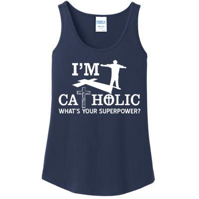 I'm Catholic Whats Your Superpower? Ladies Essential Tank