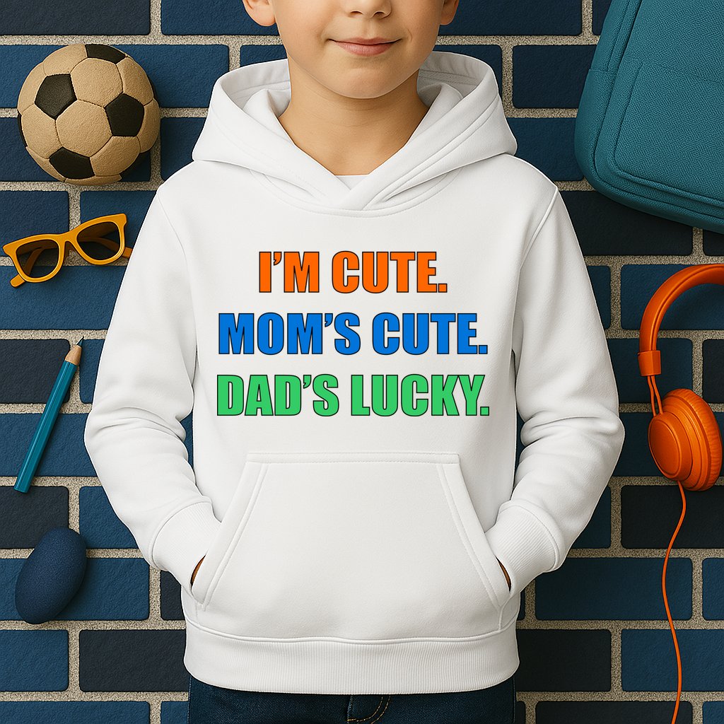 I'm Cute Mom's Cute Dad's Lucky Kids Hoodie