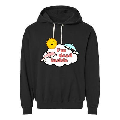 I'm Dead Inside Dolphins Garment-Dyed Fleece Hoodie