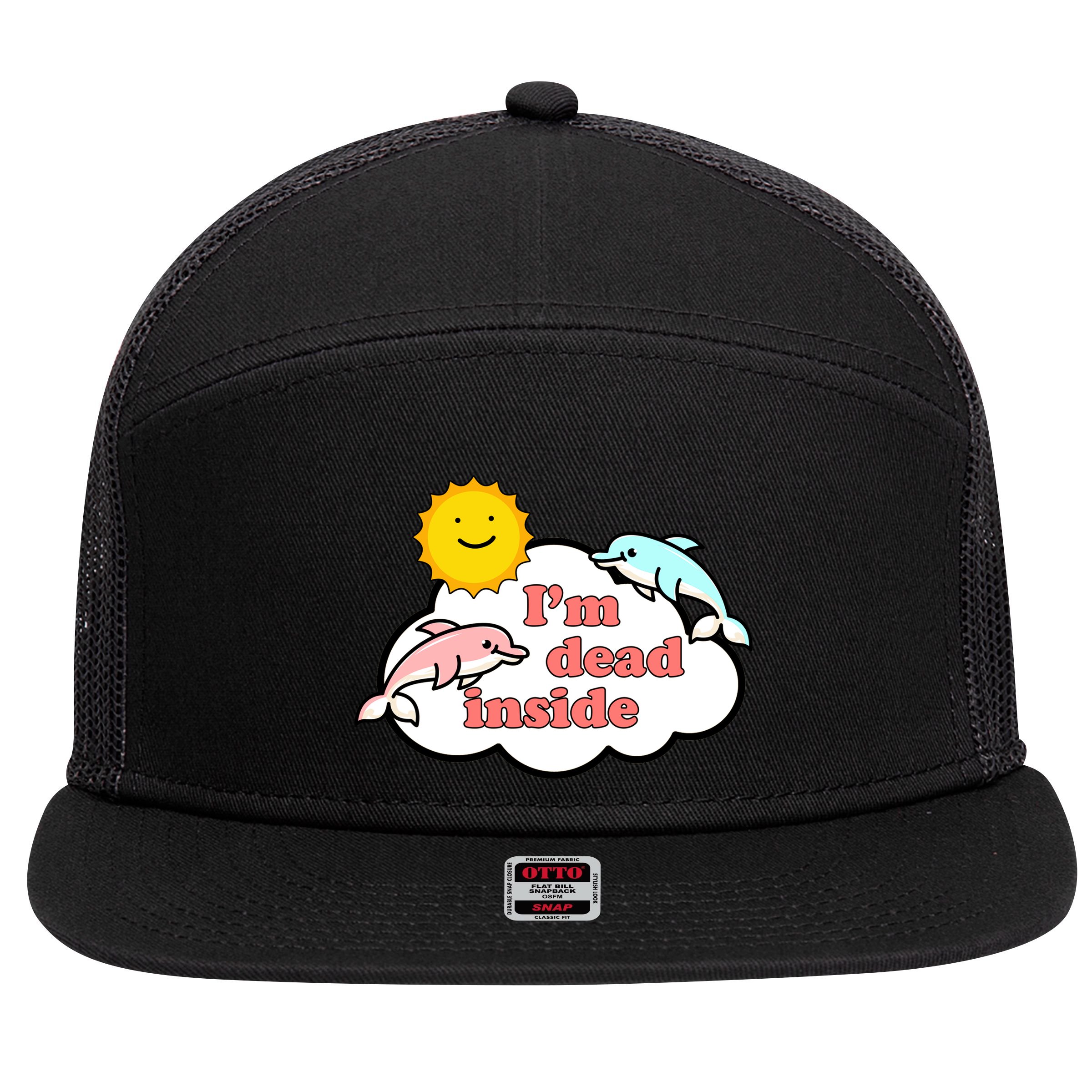 I'm Dead Inside Dolphins 7 Panel Mesh Trucker Snapback Hat