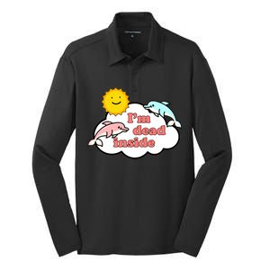 I'm Dead Inside Dolphins Silk Touch Performance Long Sleeve Polo