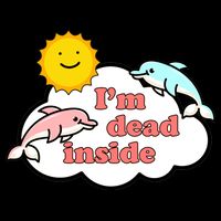 I'm Dead Inside Dolphins Cropped Pullover Crew